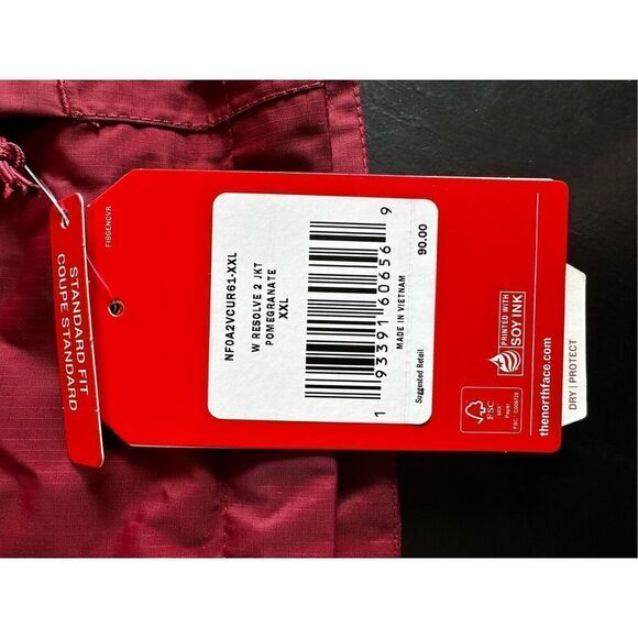 NWT The North Face Resolve II Jacket Pomegranate Women’s Sz XXL - Picture 4 of 8